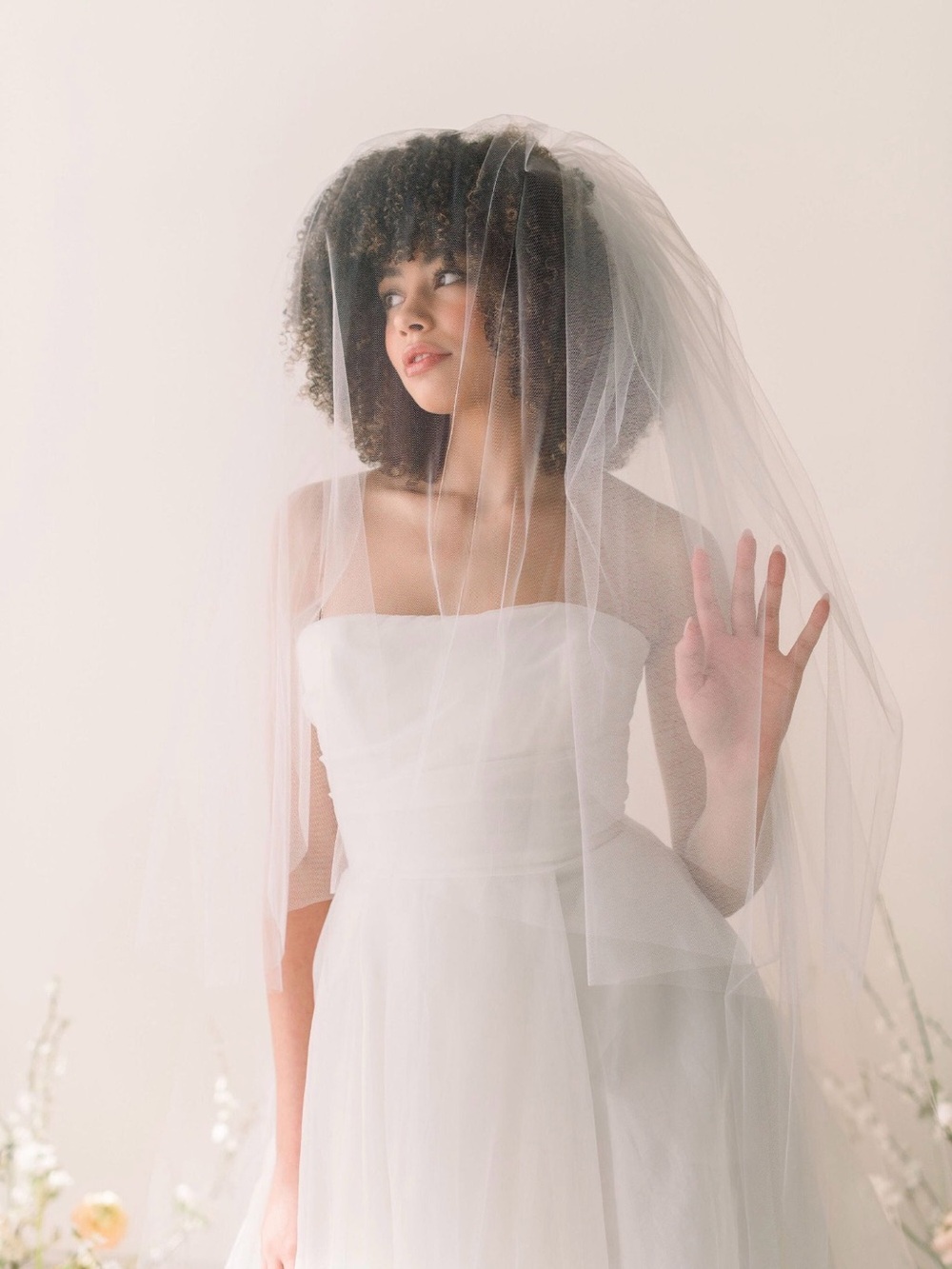 Tessa Kim White Bridal Veil with Blusher